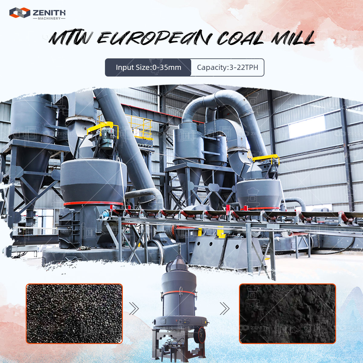 Quartz feed material being prepared for a medium capacity grinding mill